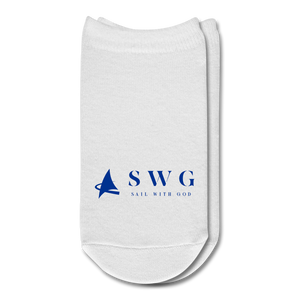 "SWG/Sail with God" Ankle Socks - Dark Blue - white