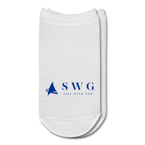 "SWG/Sail with God" Ankle Socks - Dark Blue - white