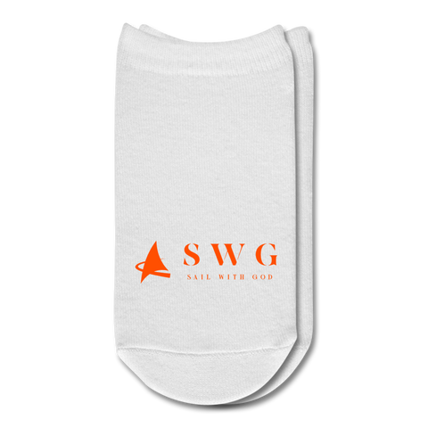 "SWG/Sail with God" Ankle Socks - Orange - white