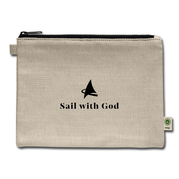 "Sail with God" Carry All Pouch - natural