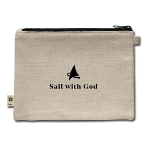 "Sail with God" Carry All Pouch - natural