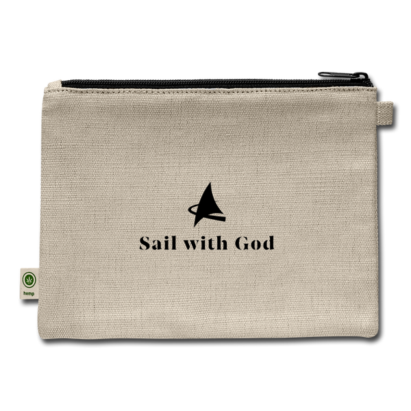 "Sail with God" Carry All Pouch - natural