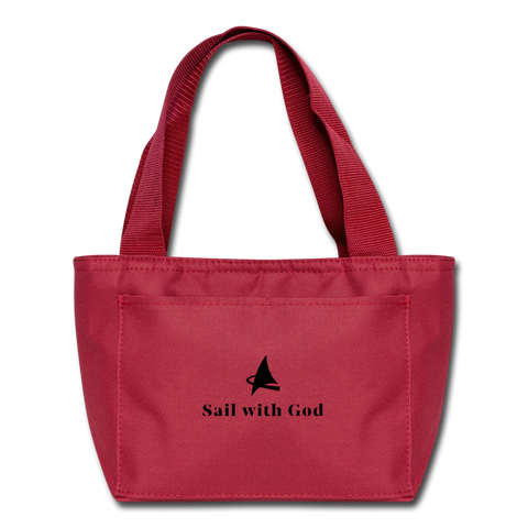 "Sail with God" Lunch Bag - red