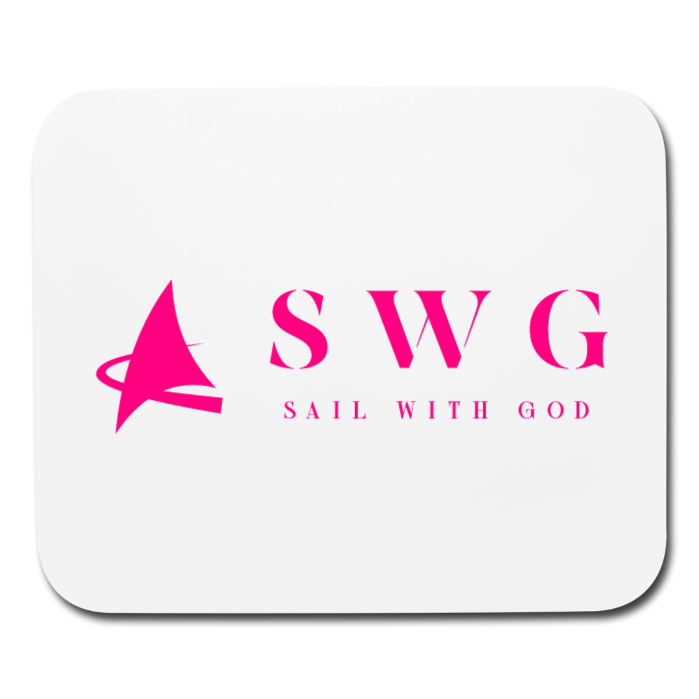 "SWG/Sail with God" Mouse Pad - Horizontal - white