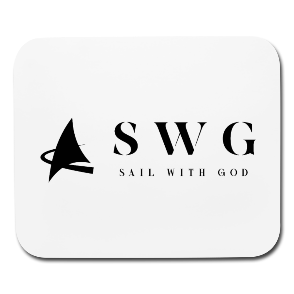 "SWG/Sail with God" Mouse Pad - Horizontal - white