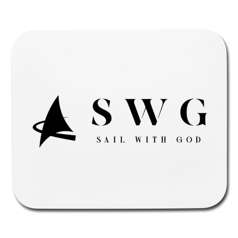 "SWG/Sail with God" Mouse Pad - Horizontal - white