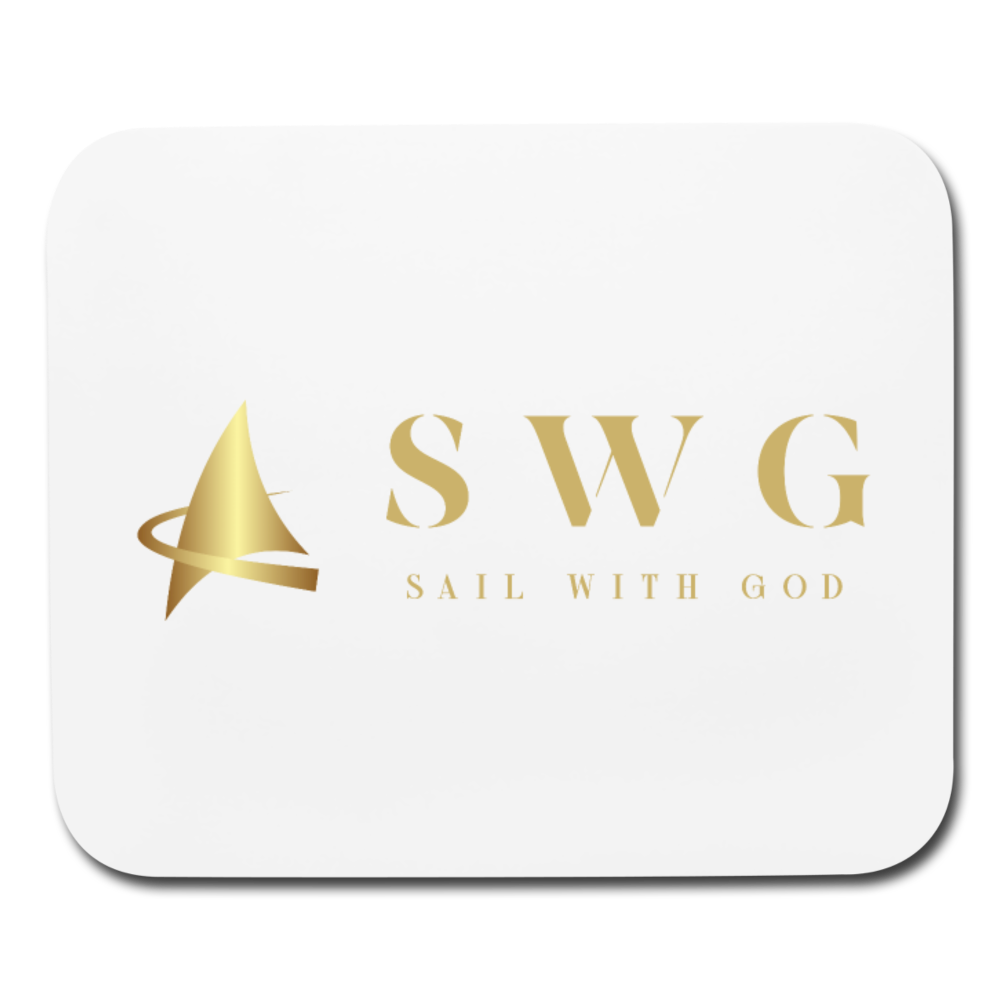 "SWG/Sail with God" Mouse Pad - Horizontal - white