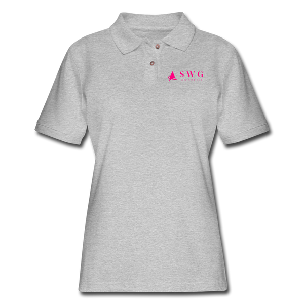 "SWG/Sail with God" Pique Polo Shirt - heather gray