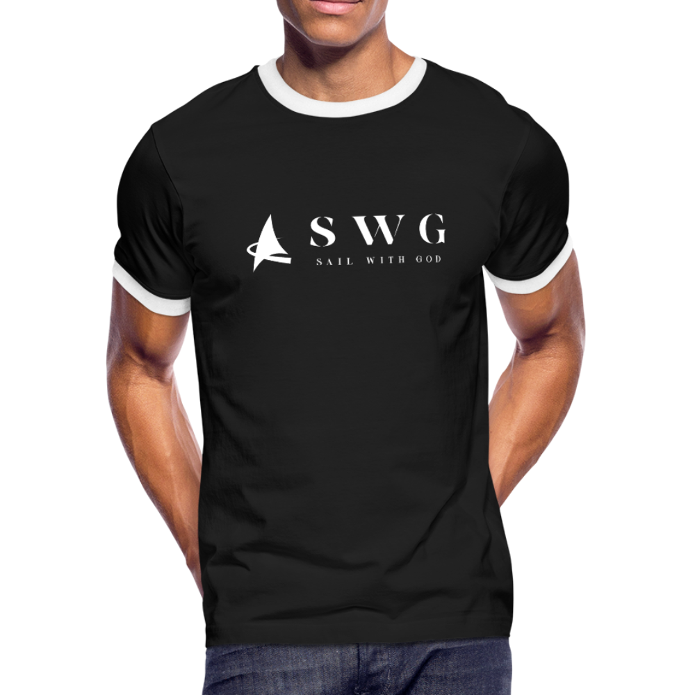 "Sail with God" Ringer T-Shirt - black/white