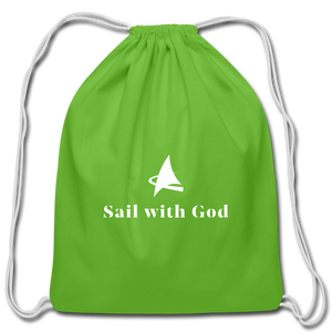 "Sail with God" Cotton Drawstring Bag - clover