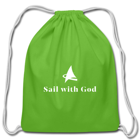 "Sail with God" Cotton Drawstring Bag - clover