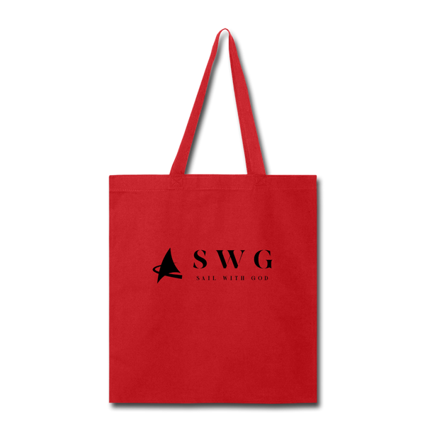 "SWG/Sail with God" Tote Bag - red