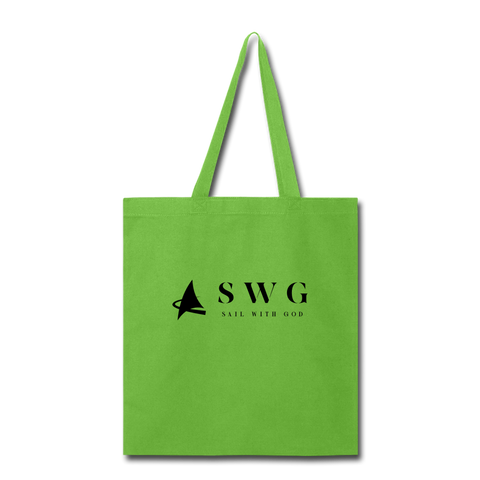 "SWG/Sail with God" Tote Bag - lime green