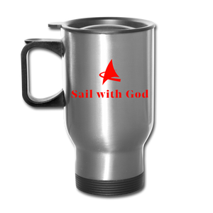 "Sail with God" Travel Mug - silver