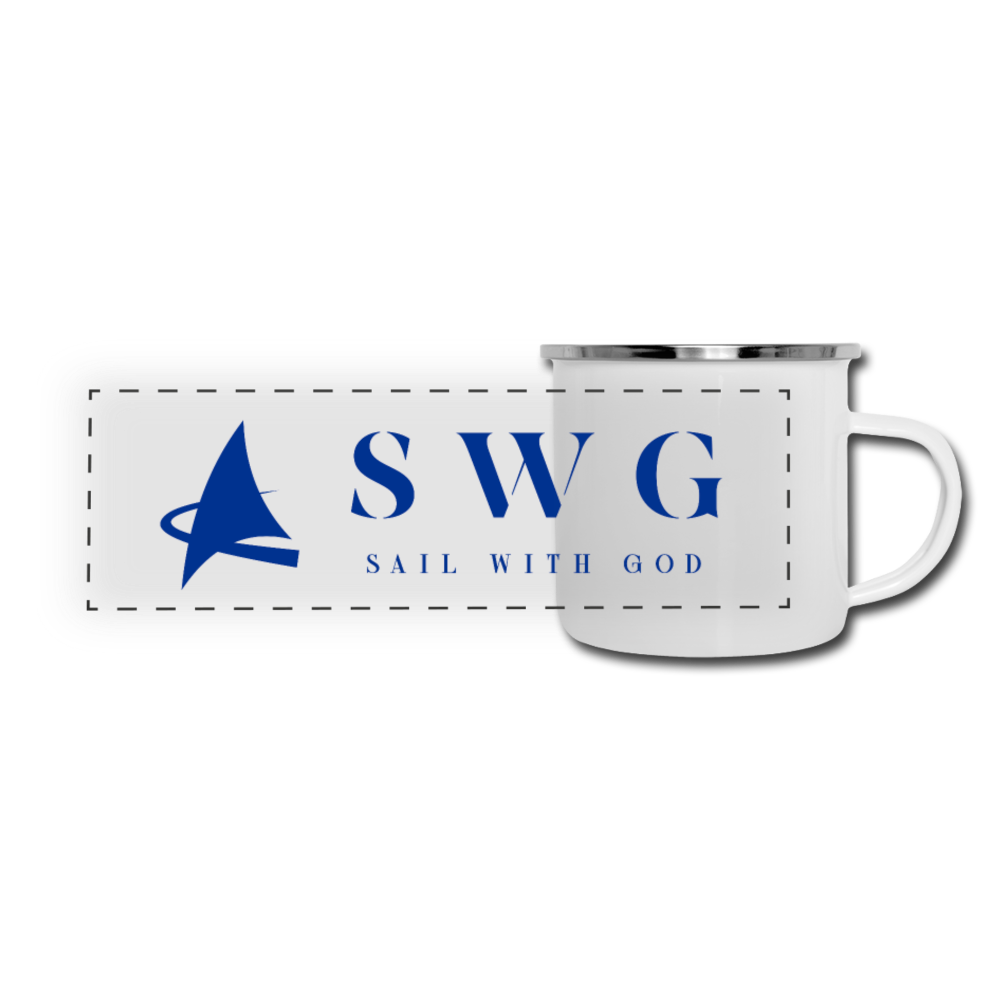 "SWG/Sail with God" Panoramic Camper Mug - white