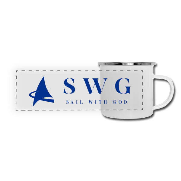 "SWG/Sail with God" Panoramic Camper Mug - white