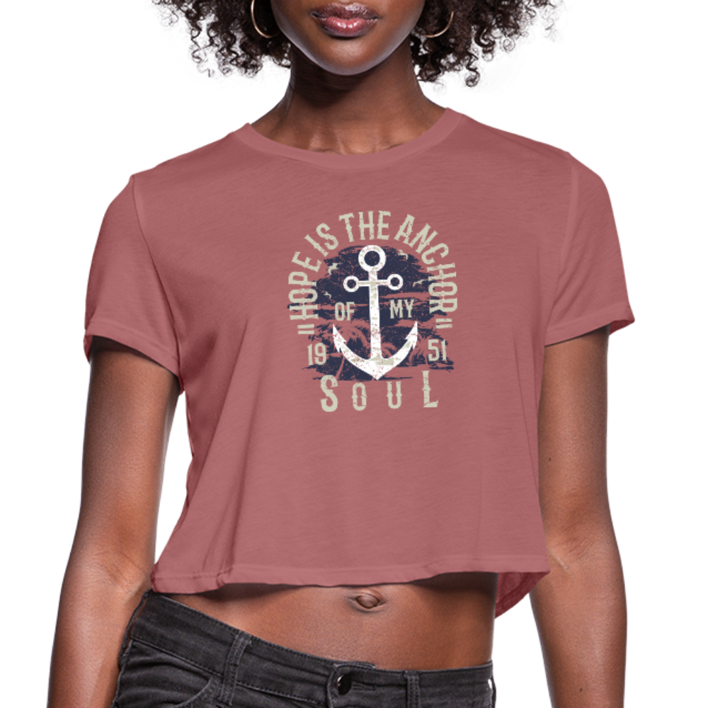 Hope is the Anchor - Cropped T-Shirt - mauve