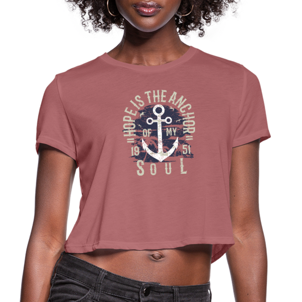 Hope is the Anchor - Cropped T-Shirt - mauve