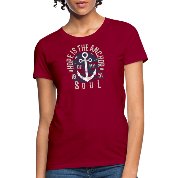 Hope is the Anchor - Workwear T-Shirt - dark red