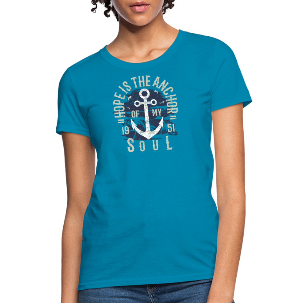 Hope is the Anchor - Workwear T-Shirt - turquoise