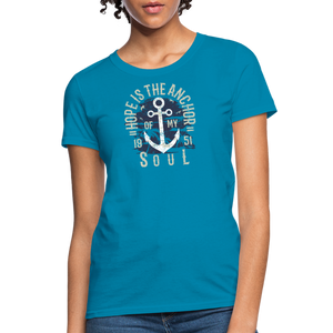 Hope is the Anchor - Workwear T-Shirt - turquoise