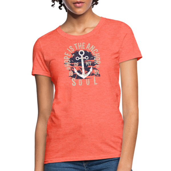 Hope is the Anchor - Workwear T-Shirt - heather coral