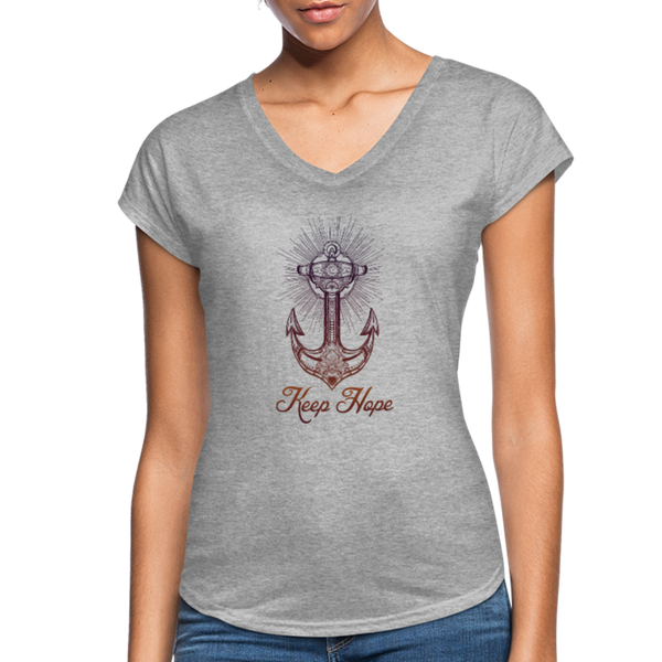 Keep Hope - Tri-Blend V-Neck T-Shirt - heather gray