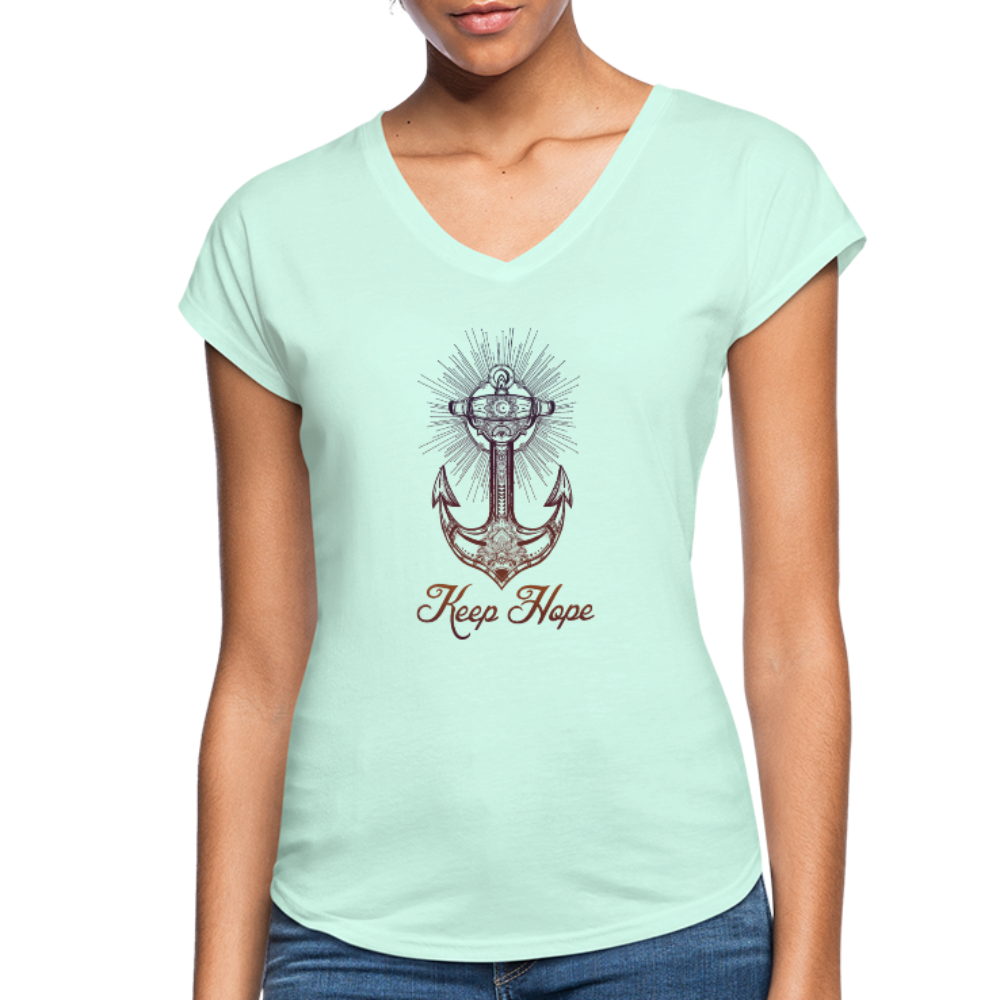 Keep Hope - Tri-Blend V-Neck T-Shirt - mint