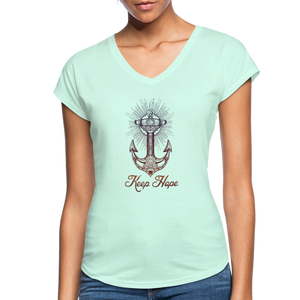 Keep Hope - Tri-Blend V-Neck T-Shirt - mint