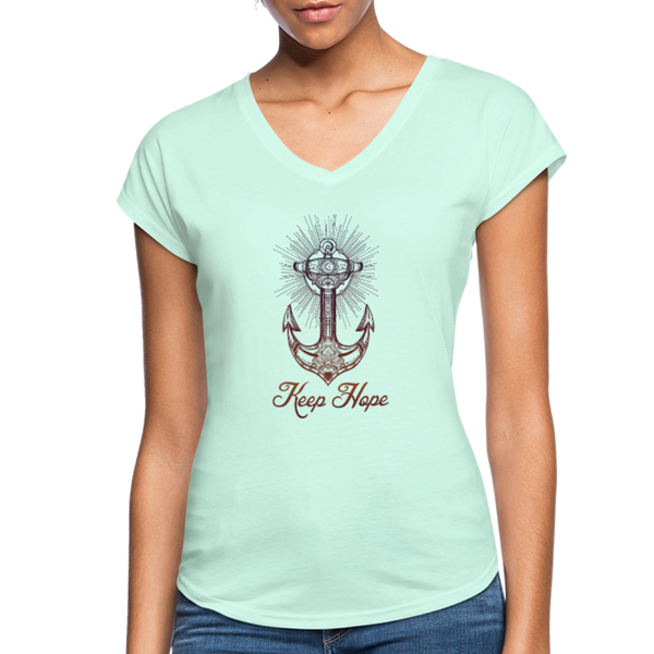 Keep Hope - Tri-Blend V-Neck T-Shirt - mint