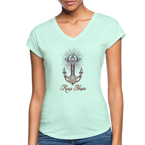 Keep Hope - Tri-Blend V-Neck T-Shirt - mint