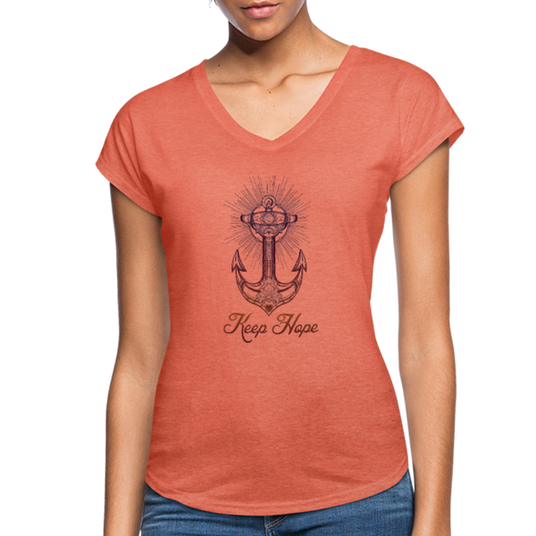 Keep Hope - Tri-Blend V-Neck T-Shirt - heather bronze