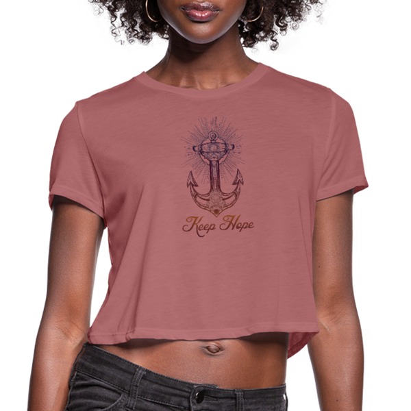 Keep Hope - Cropped T-Shirt - mauve