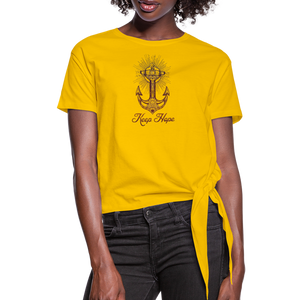 Keep Hope - Knotted T-Shirt - sun yellow