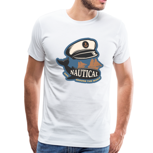 Nautical - Captains Hat - Premium T-Shirt - white