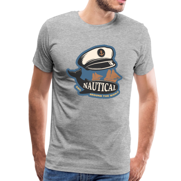 Nautical - Captains Hat - Premium T-Shirt - heather gray