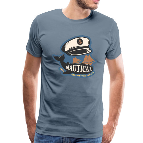 Nautical - Captains Hat - Premium T-Shirt - steel blue