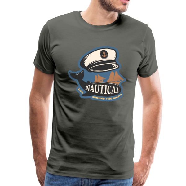 Nautical - Captains Hat - Premium T-Shirt - asphalt gray