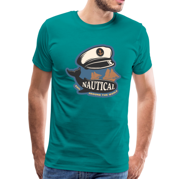 Nautical - Captains Hat - Premium T-Shirt - teal