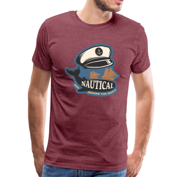 Nautical - Captains Hat - Premium T-Shirt - heather burgundy