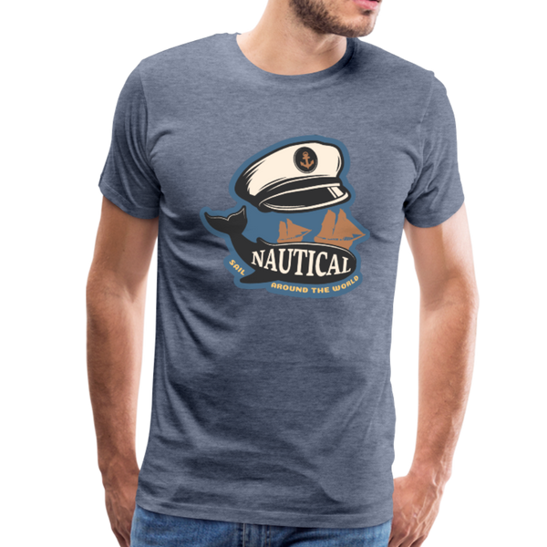 Nautical - Captains Hat - Premium T-Shirt - heather blue