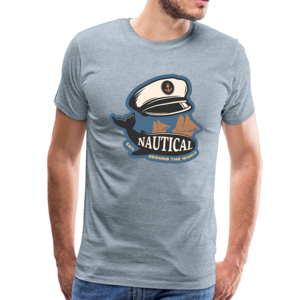 Nautical - Captains Hat - Premium T-Shirt - heather ice blue