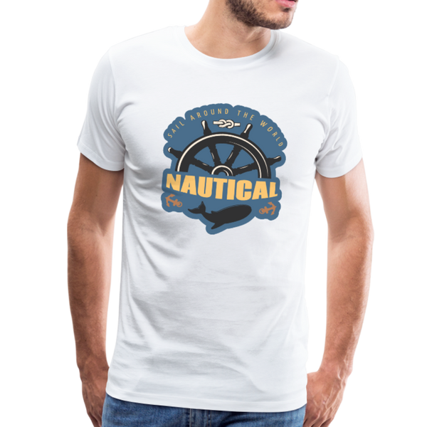 Nautical - Ships Wheel - Premium T-Shirt - white