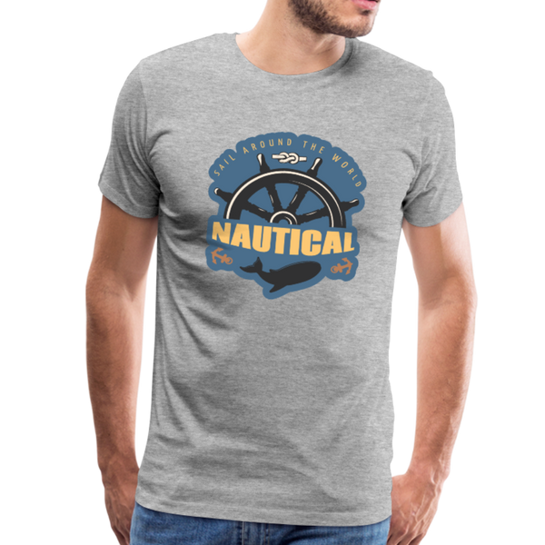 Nautical - Ships Wheel - Premium T-Shirt - heather gray