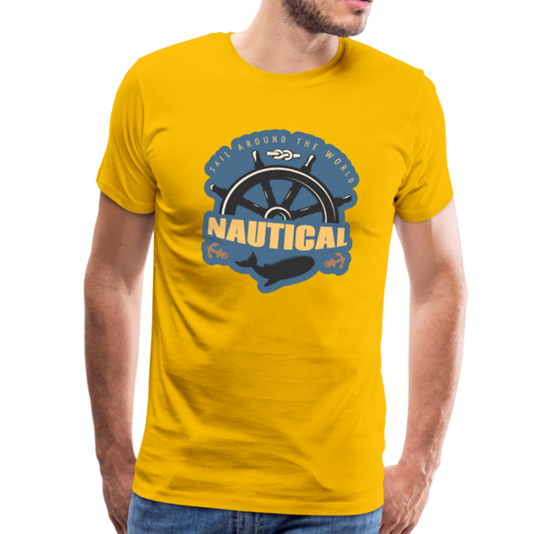 Nautical - Ships Wheel - Premium T-Shirt - sun yellow