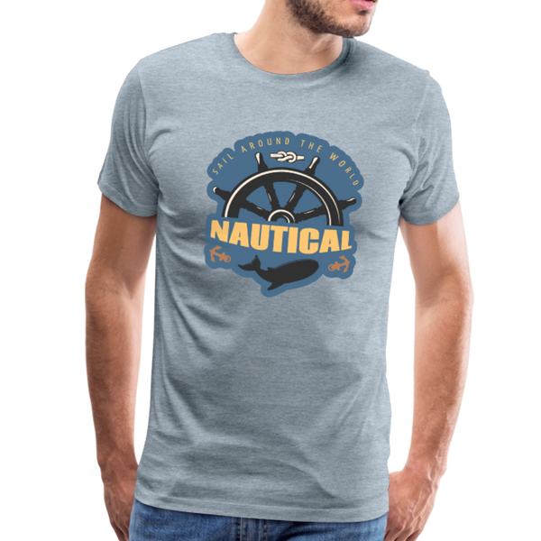 Nautical - Ships Wheel - Premium T-Shirt - heather ice blue