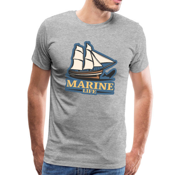 Marine Life - Sailing Boat - Premium T-Shirt - heather gray