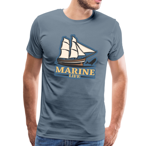 Marine Life - Sailing Boat - Premium T-Shirt - steel blue