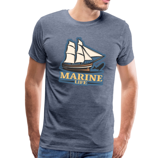 Marine Life - Sailing Boat - Premium T-Shirt - heather blue