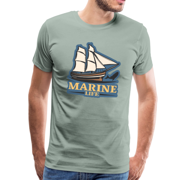 Marine Life - Sailing Boat - Premium T-Shirt - steel green